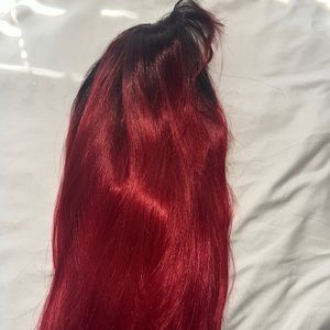 Red and black wig
